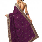 Women's Silk Embroidery Beads Border Work Half Half Saree With Blouse Piece