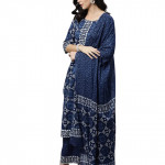 Women's Rayon Printed Straight Kurti with Dupatta Set