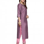 Women's Silk Straight Kurta, Trouser Pant And Dupatta Set