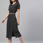 Women Black Printed Co-ordinate Sets Dress