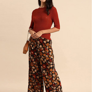 Women's Multicolored Pure Cotton Palazzo Pant